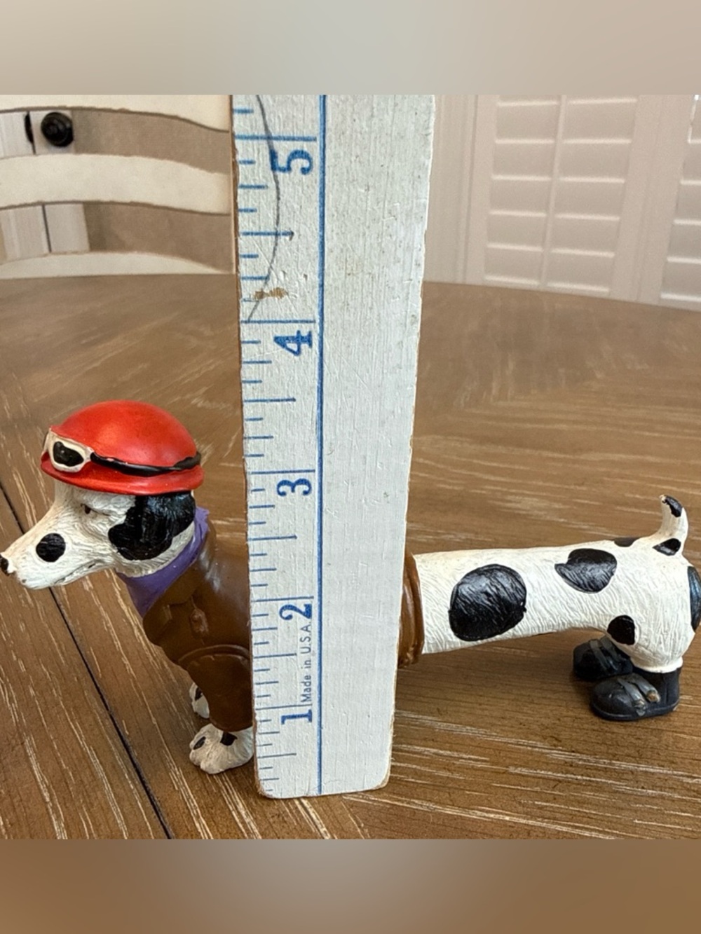 Dog Figure Dalmatian Dachshund With Pilot Outfit Hat Jacket Boots Resin - Picture 7 of 7
